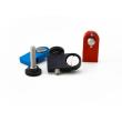 CrossBrackets in den Farben Schwarz, Blau und Rot, inklusive der passenden Rändelknopfschrauben